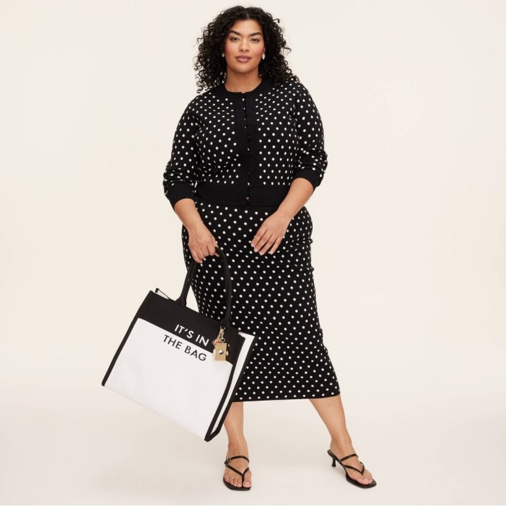 Kate spade x target colorblock knit Black/White Tote Bag BNWT - Picture 3 of 8
